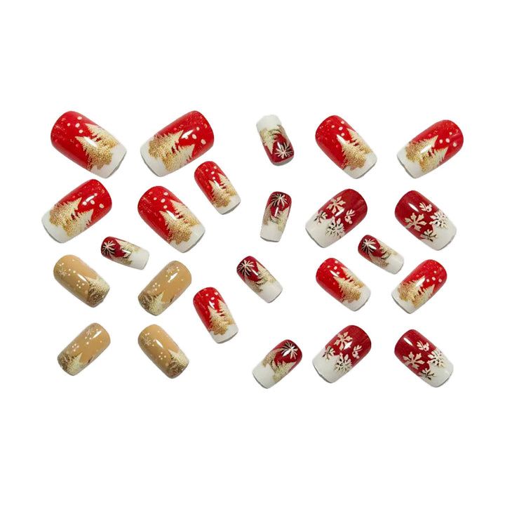 Artificial nails with festive winter design Bowlift