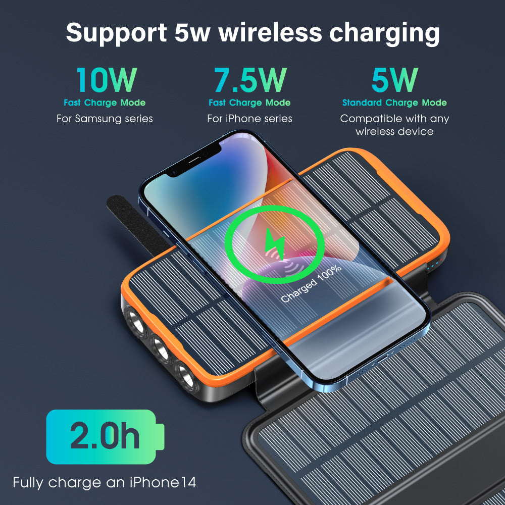 Solar Power Bank with Wireless Charging Function by Bowlift