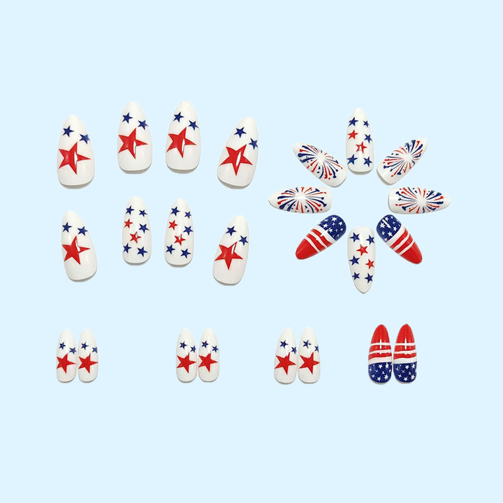 Creative artistic nails with patriotic motifs Bowlift