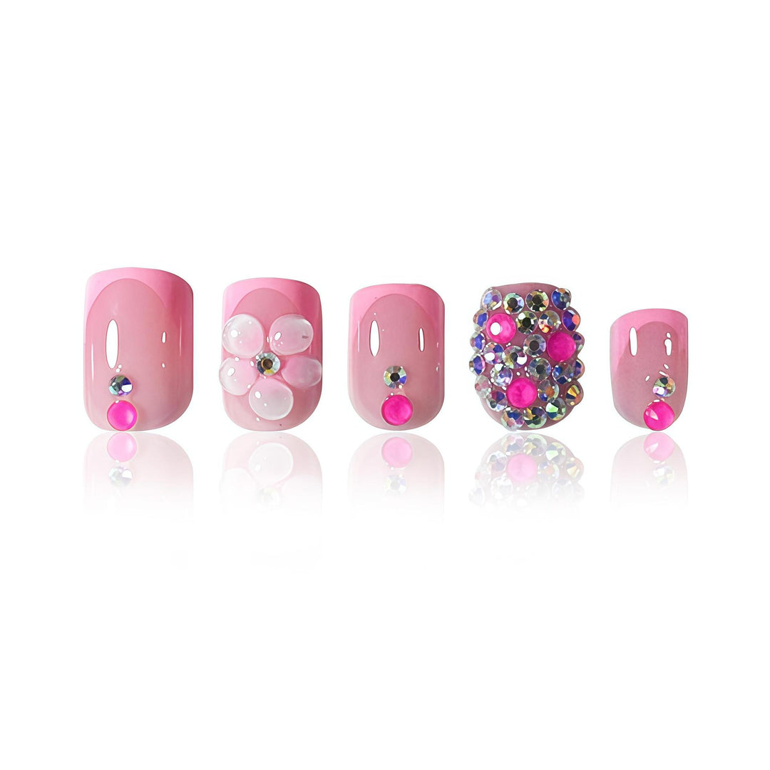 Artistic Floral Press-On Nail Set Bowlift 1787913642