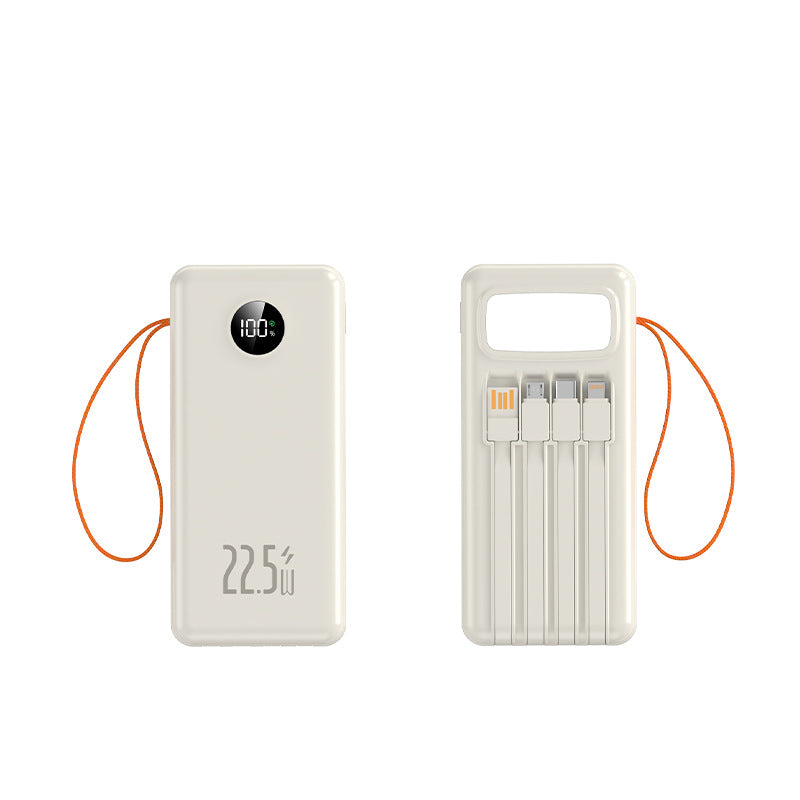 Portable power bank with integrated cable management and LCD display Bowlift