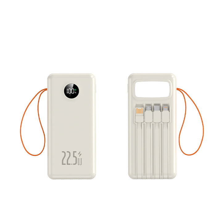 Portable power bank with integrated cable management and LCD display Bowlift