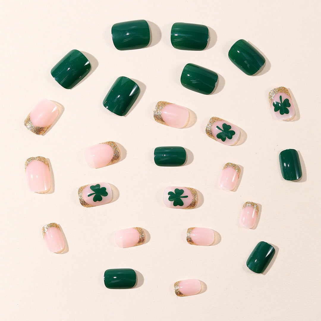 Festive Shamrock-Themed Nail Art Extensions Bowlift
