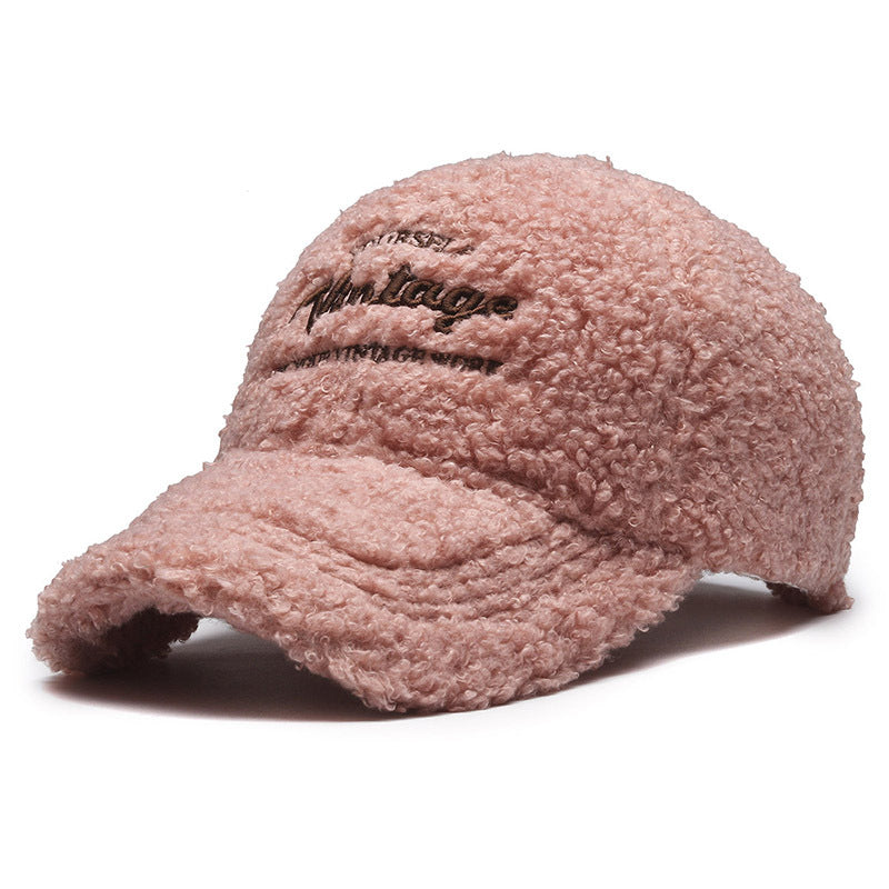 Women's Vintage-Inspired Plush Baseball Cap Bowlift
