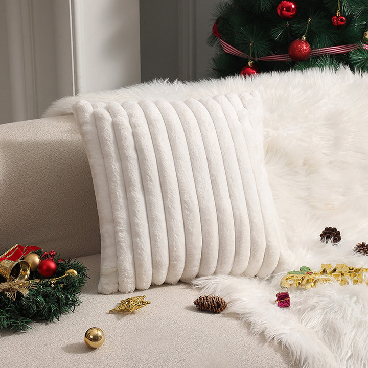 Textured Faux Fur Decorative Pillow