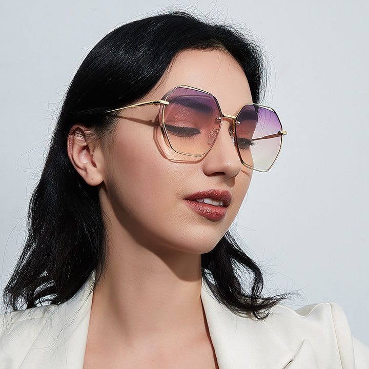 Women's fashionable octagonal sunglasses with elegant frame Bowlift
