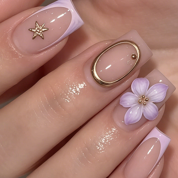 Artistic Press-On Nail Design Set Bowlift