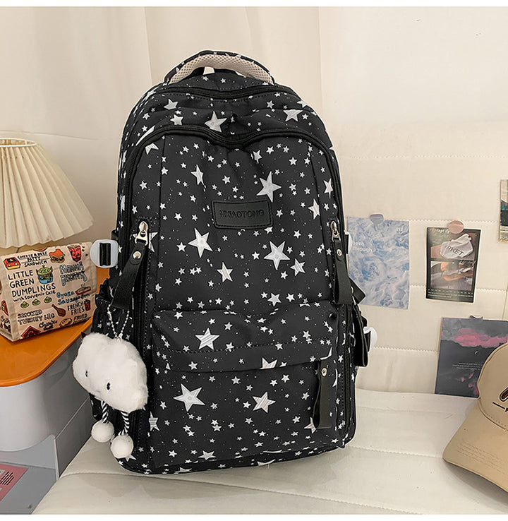 Stylish Star-Printed School Backpack Bowlift