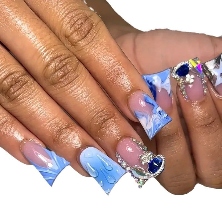 Decorative 3D Water Droplet Nail Art Extensions Bowlift