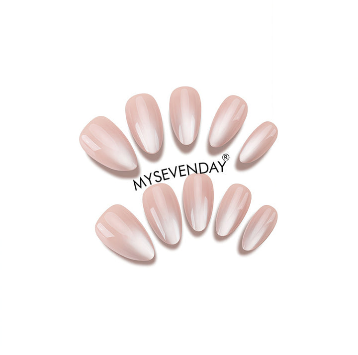 Elegant Long Almond-Shaped Press-On Nails Bowlift