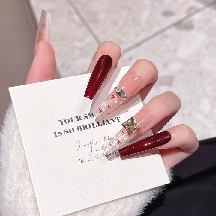 Crystal-Embellished Press-On Nail Extensions Bowlift