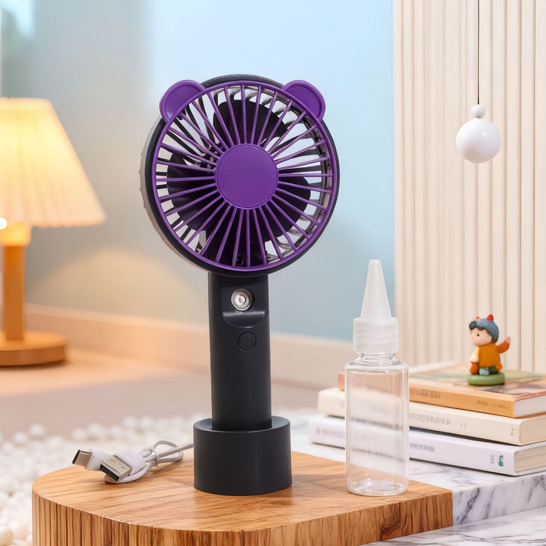 Ladies Portable Spray Fan with Ergonomic Design Bowlift