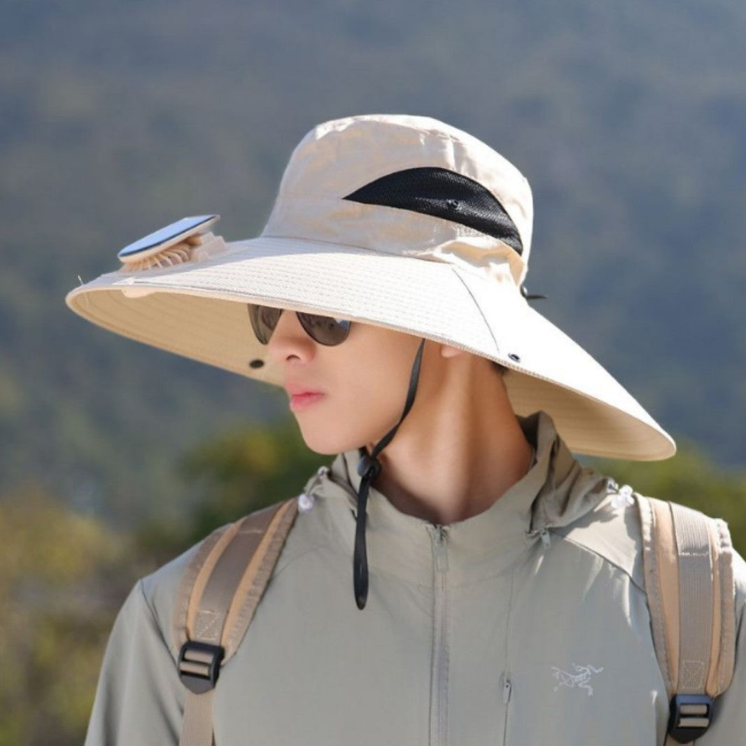 tactical fishing hat with wide brim, mesh ventilation and adjustable chin strap Bowlift