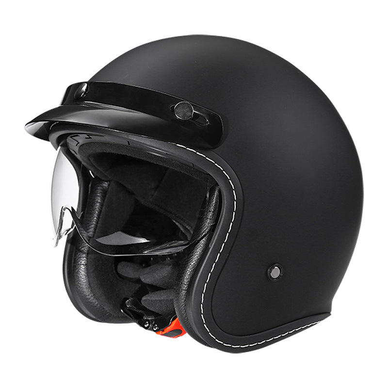 Retro Open-Face Motorcycle Helmet Bowlift