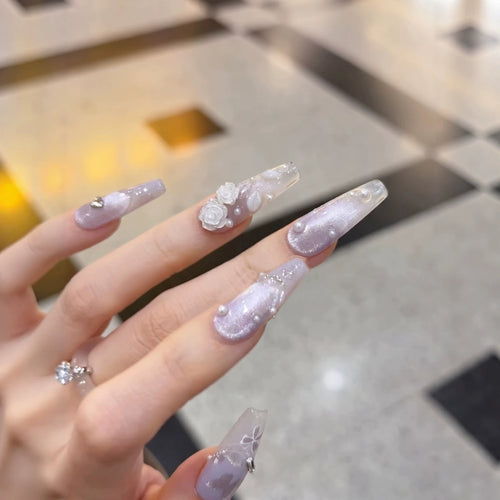 Elegant Decorative Press-On Nail Enhancements Bowlift