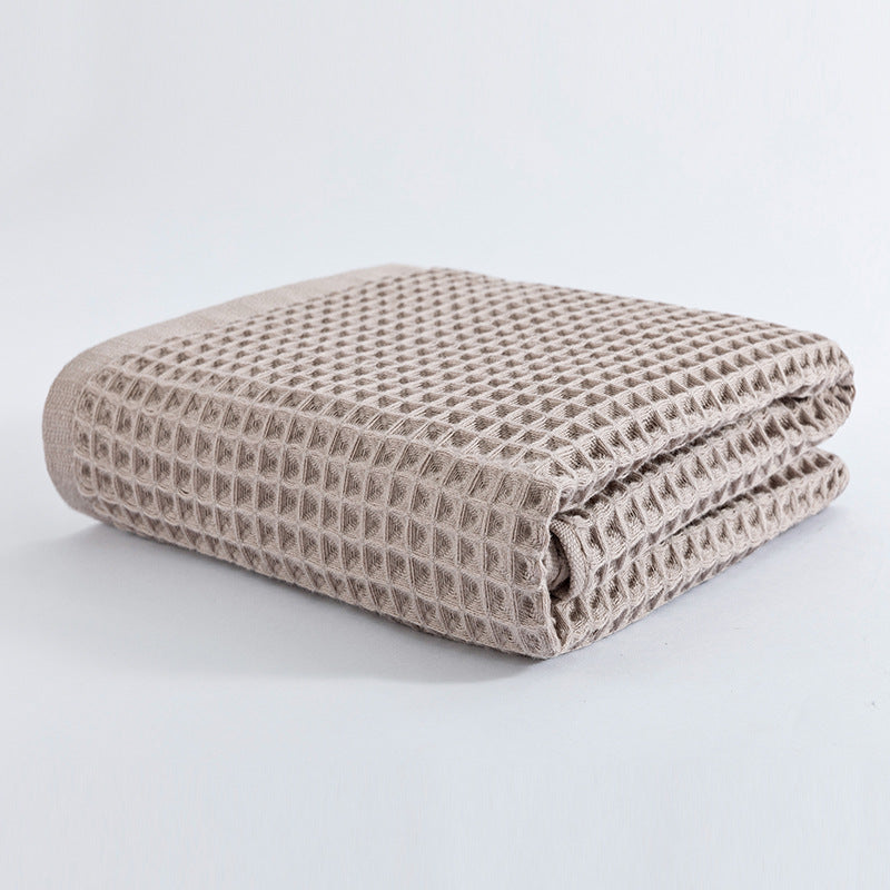 Women Waffle Fabric Bath Towel Bowlift