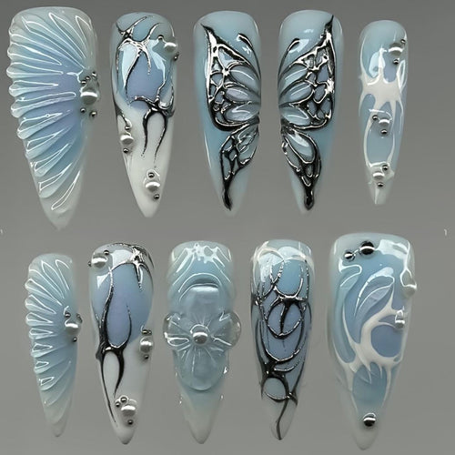 Artistic 3D Acrylic Nail Design Bowlift