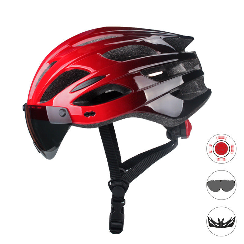 Aerodynamic Cycling Helmet with Integrated Visor Bowlift