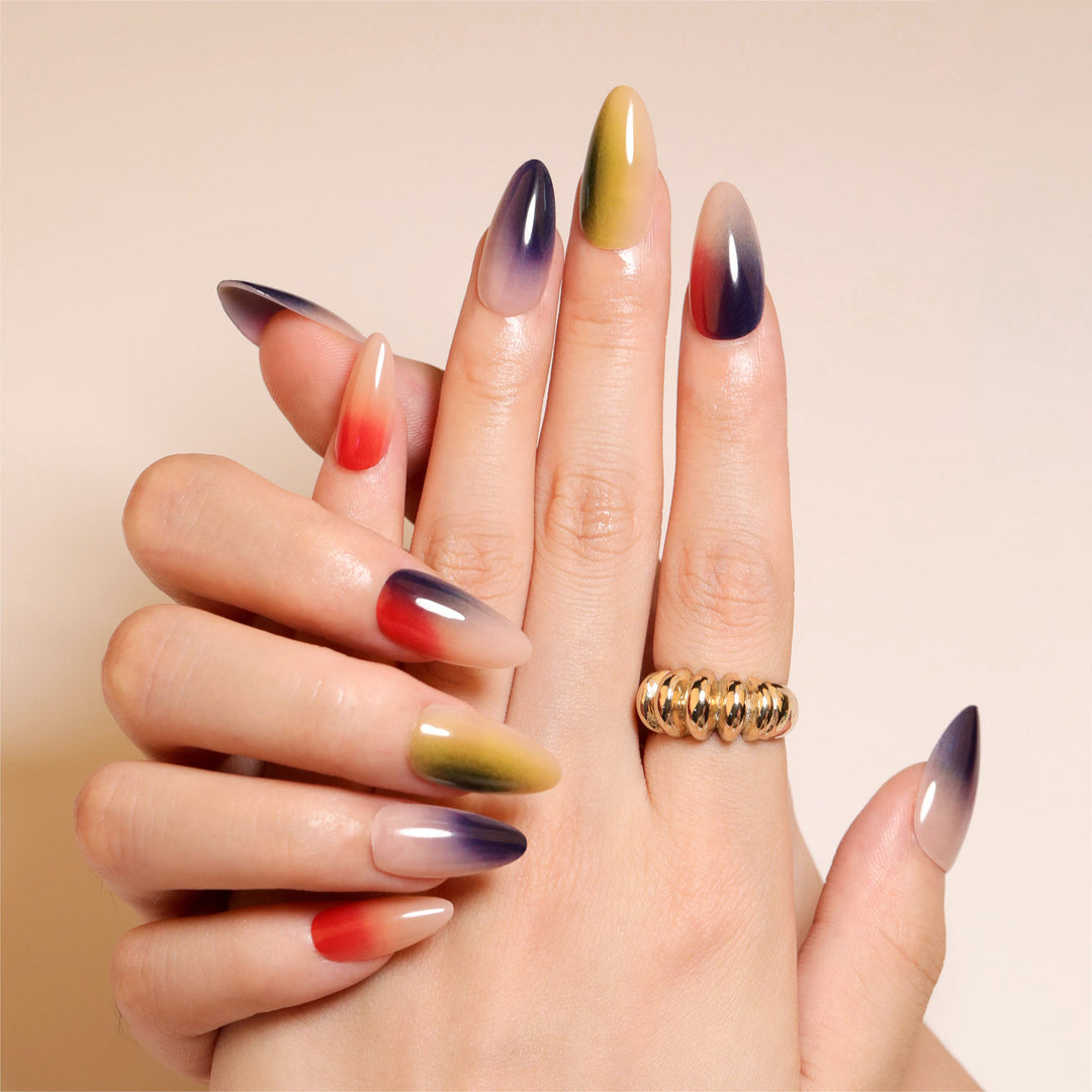 Artificial nail art with elegant gradient Bowlift