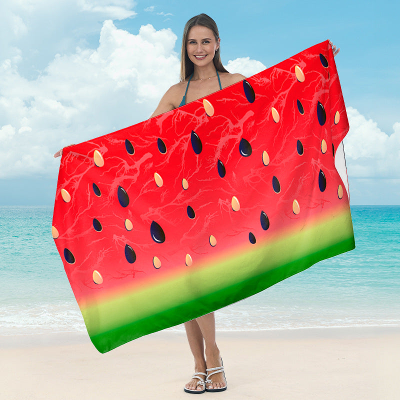 Beach towel with tropical palm pattern and high-quality microfiber fabric Bowlift