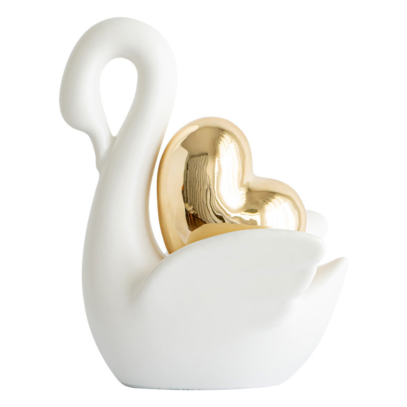 Elegant and romantic swans decorative figure Bowlift