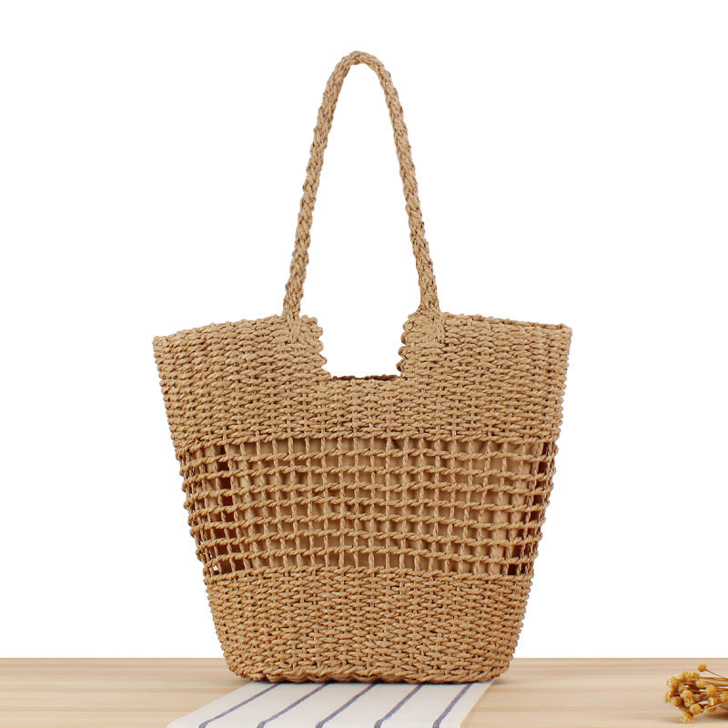 Net shopping bag made of natural woven wicker Bowlift