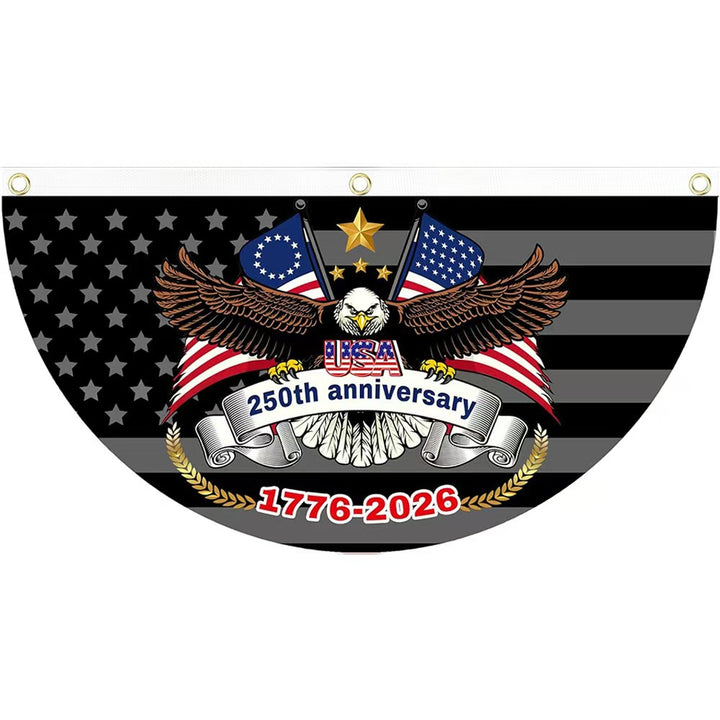 Unisex half-circle banner made of weatherproof polyester with metal eyelets and reinforced seams Bowlift