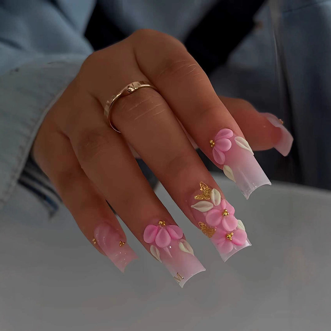 Premium Decorative Floral Nail Enhancements Bowlift