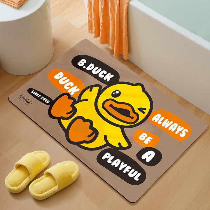 Playful Cartoon Duck Bath Mat Bowlift