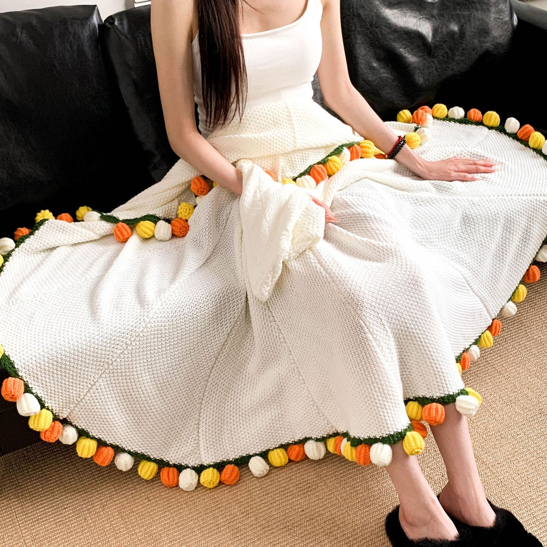 Cozy flower knit scarf Bowlift