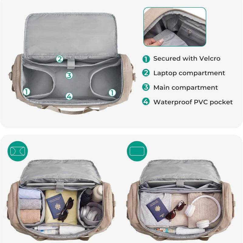 Versatile Multi-Compartment Travel Duffle Bag Bowlift
