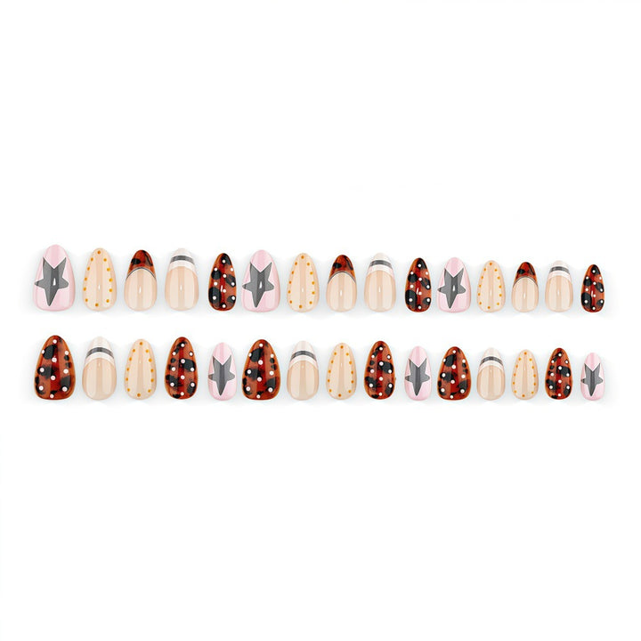 Artificial Nails in Modern Polka Dot Design Bowlift