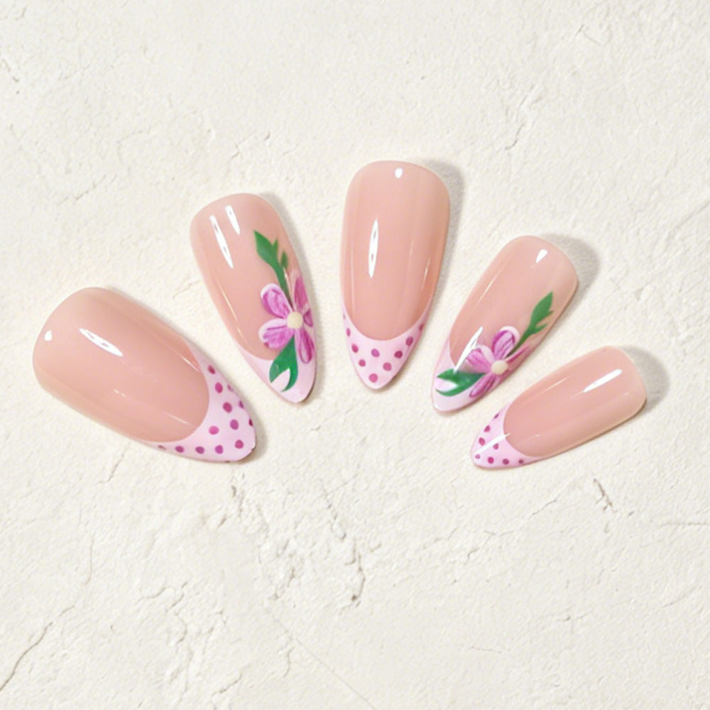 Artistic Floral Design Press-On Nails Bowlift