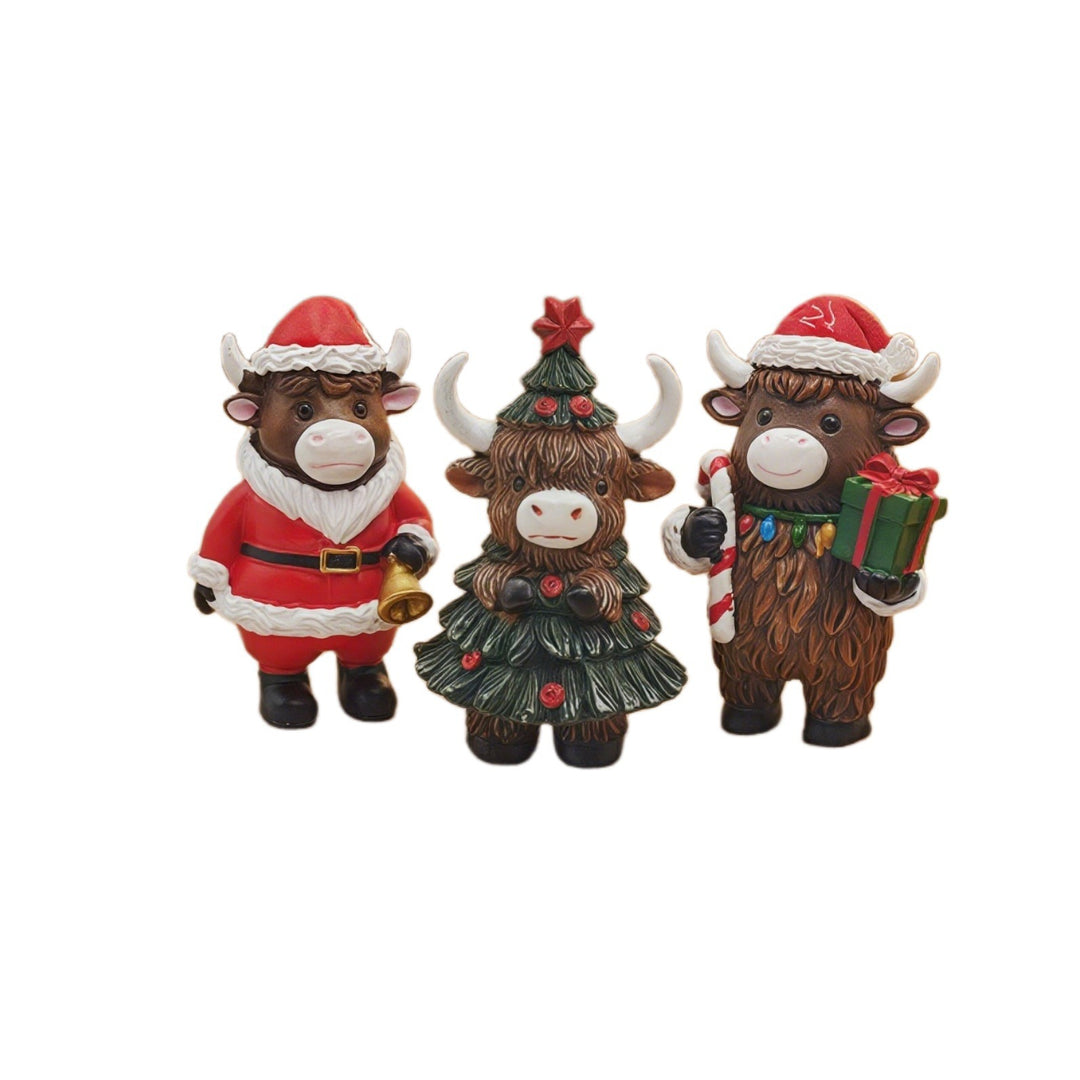 Christmas decoration figure in Highlands cattle design Bowlift