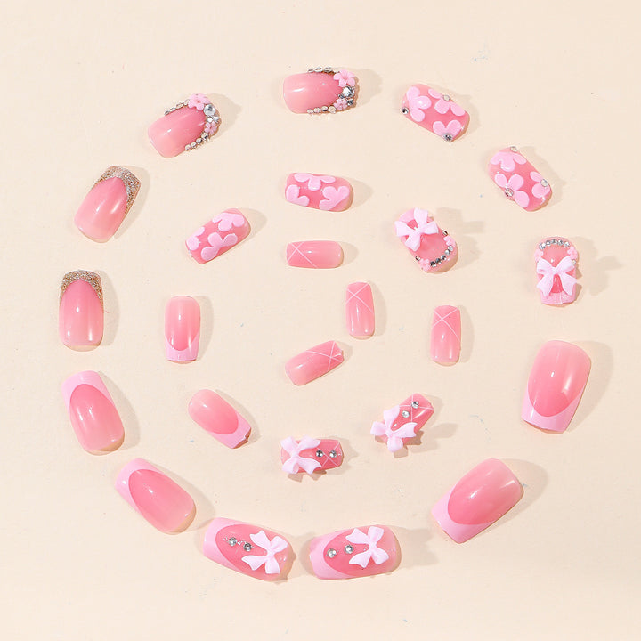 Decorative 3D Floral Acrylic Nail Art Extensions Bowlift