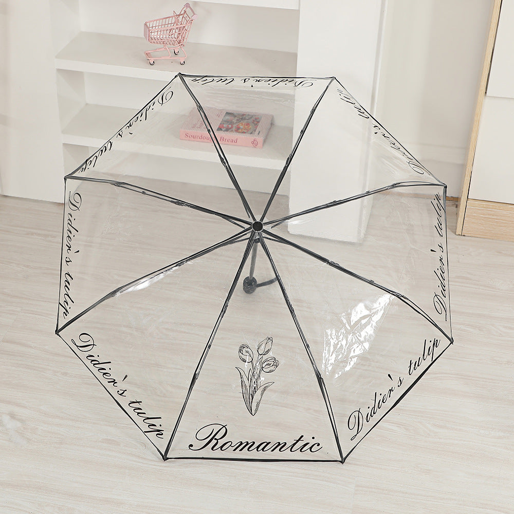 Ladies elegant transparent umbrella with romantic design Bowlift