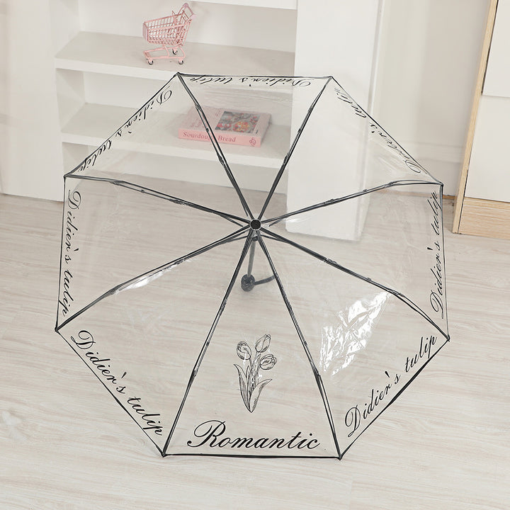 Ladies elegant transparent umbrella with romantic design Bowlift