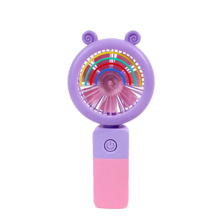 Unisex Portable Hand Fan with Colorful LED Light Effects Bowlift