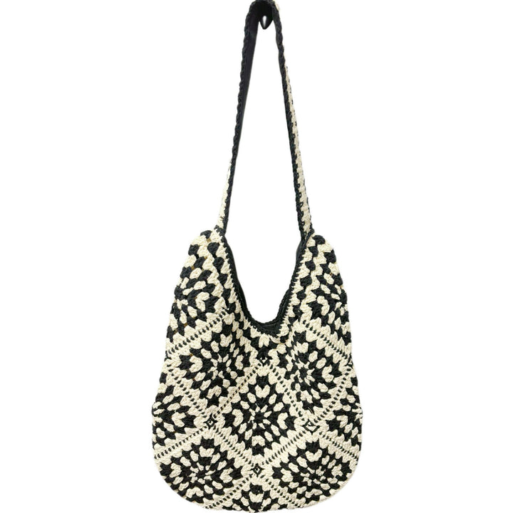 Hand-knotted shoulder bag with unique floral pattern Bowlift
