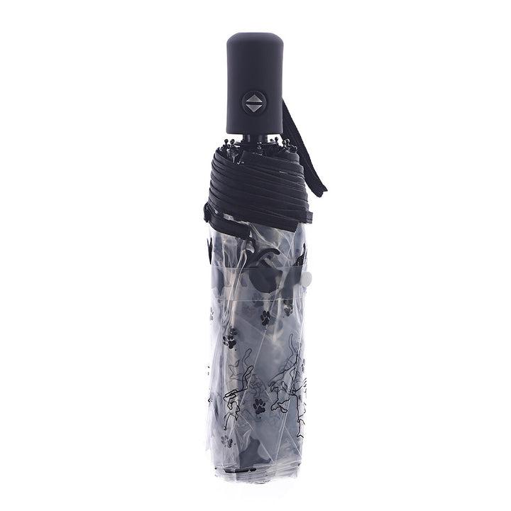 Women's Foldable Umbrella with Transparent Design and Animal Patterns Bowlift