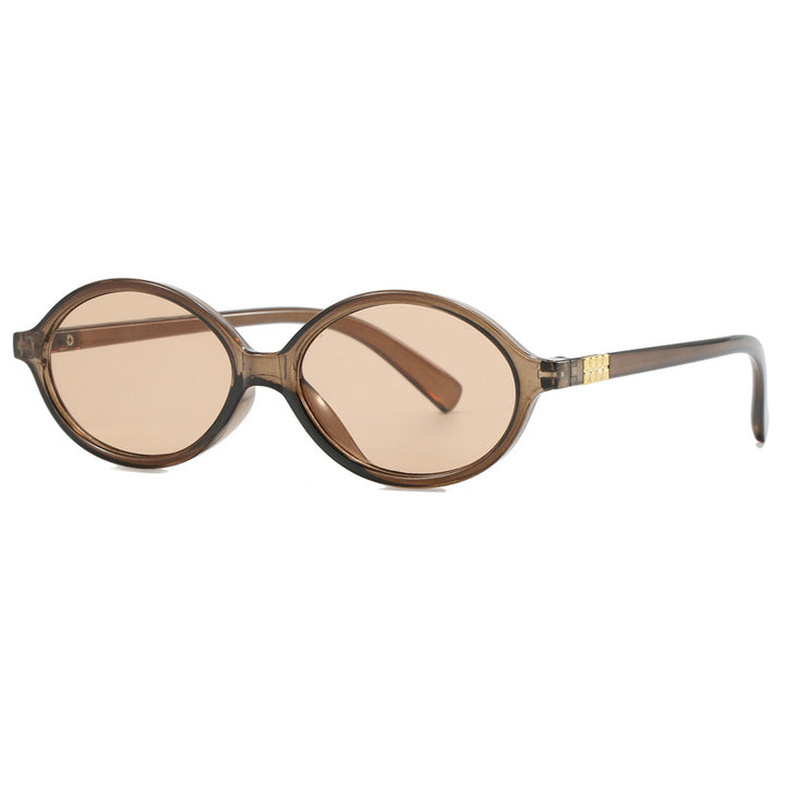 Women's fashionable sunglasses with oval frame and golden accents Bowlift