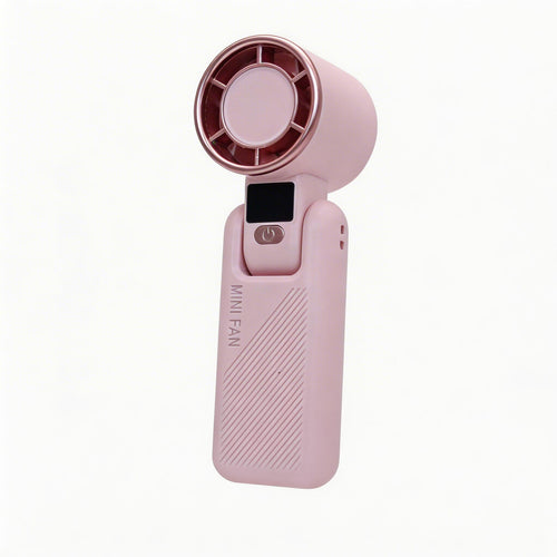 Women's Portable Mini Handheld Fan with USB Charging Function and Digital Display Bowlift