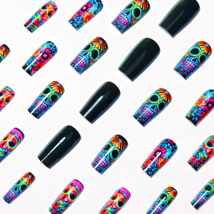 Decorative Skull Design Nail Art Bowlift
