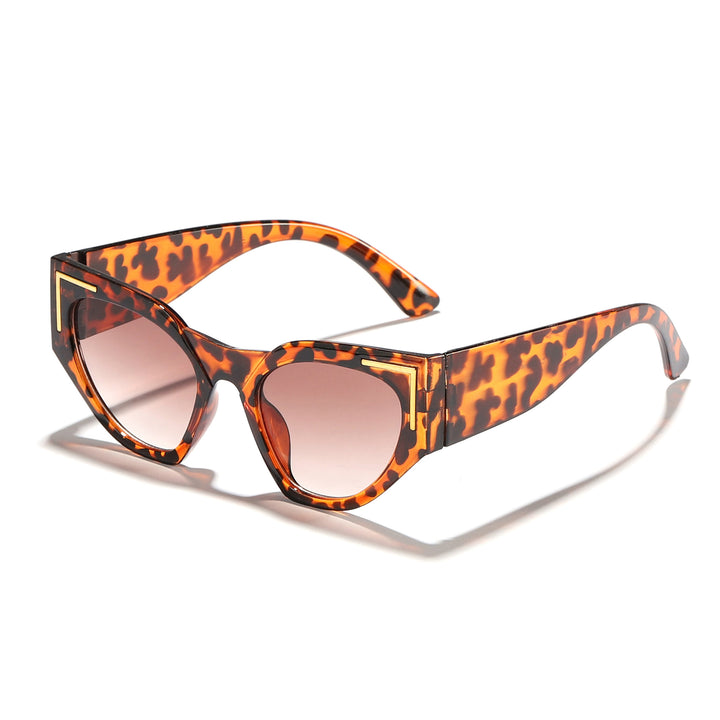 Women's Creative Cat-Eye Sunglasses with Transparent Frame and Brown Lenses Bowlift