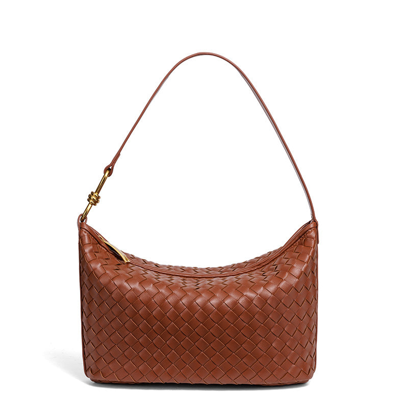 Stylish Woven Leather Handbag Bowlift