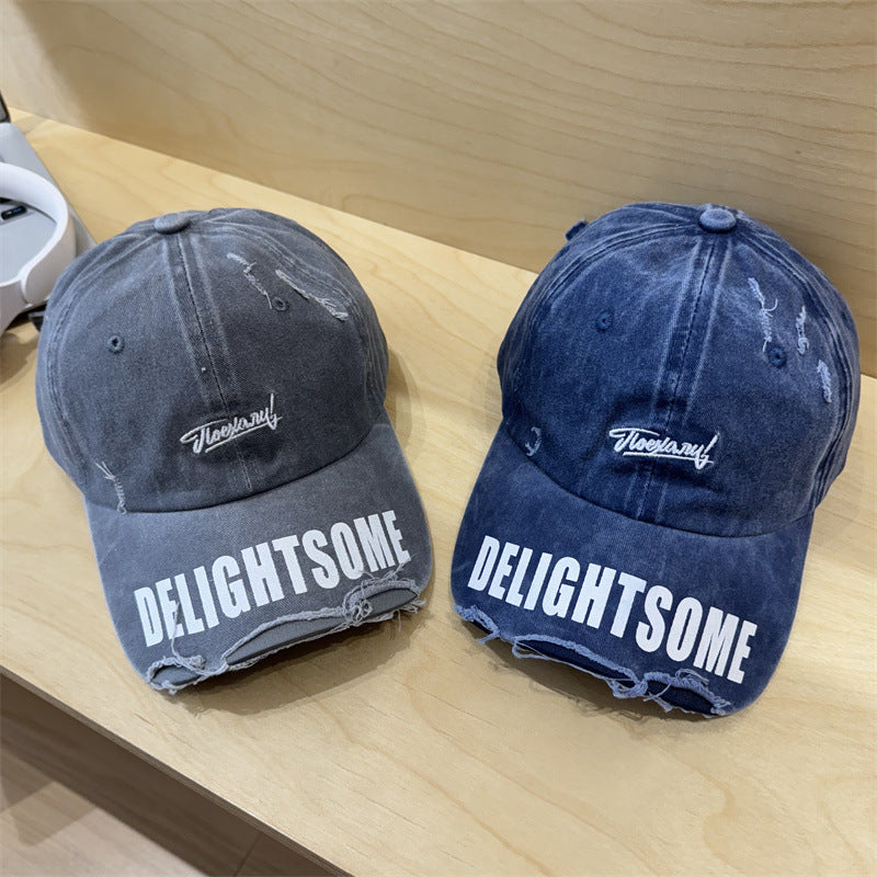 Men's Distressed Casual Cotton Cap Bowlift
