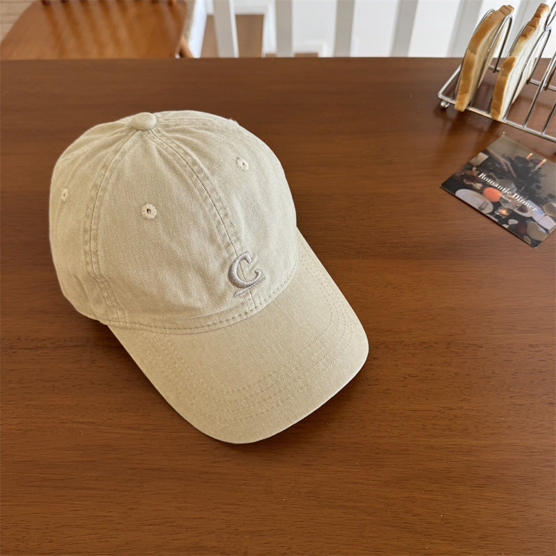 Men's Vintage-Inspired Washed Denim Cap Bowlift