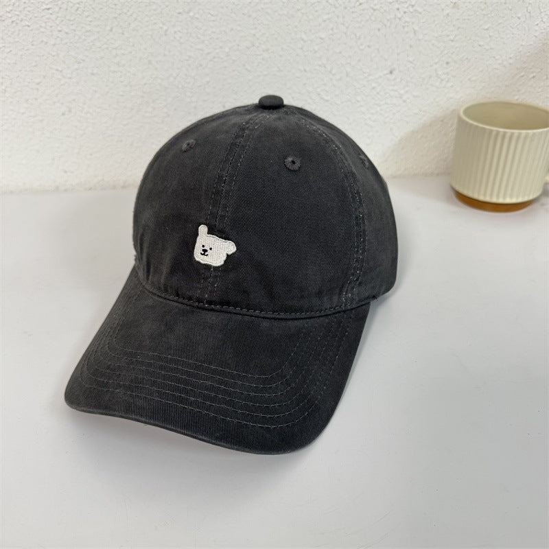 Women's Cute Embroidered Bear Cap Bowlift