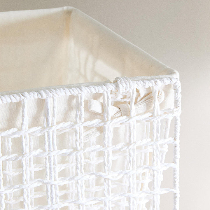 Modern laundry basket with embroidered pattern Bowlift