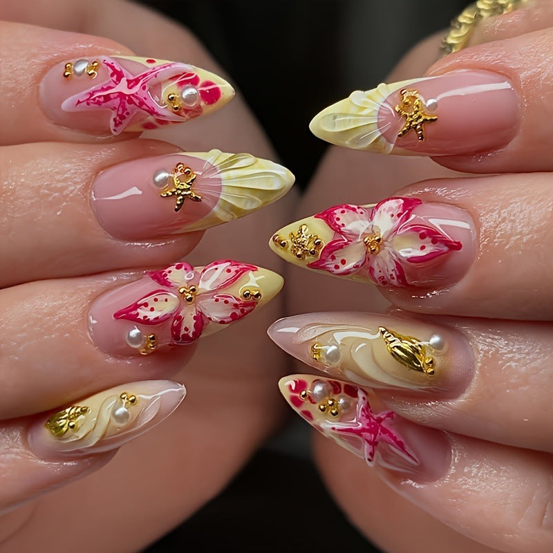 Floral Design Luxury Press-On Nails Bowlift
